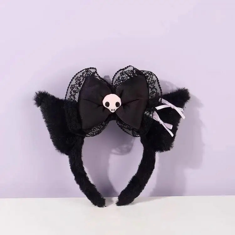 Sanrio Washing Face Headband Hello Kitty Kuromi Melody Plush Hair Accessories Cartoon Hair Hoop Lolita Style Sweet Headdress