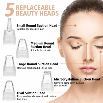 Electric Pore Cleaner & Blackhead Remover - Deep Cleansing Vacuum Device for Facial Care Face Skin Care Tools