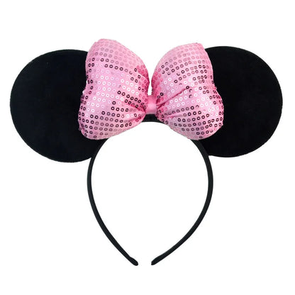 2023 New Cute Performance Party Headband Mickey Minnie Headband Mickey Mouse Bow DY Black Ear Headband Christmas HairAccessories
