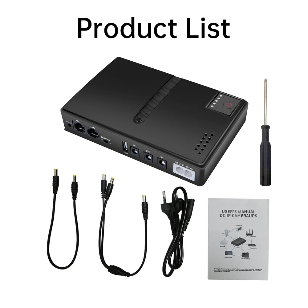 AC85-265V DC1018L Router 5V9V12V Optical Cat Monitor Backup Uninterruptible DC Power Supply Charger Cell Phone UPS No Battery