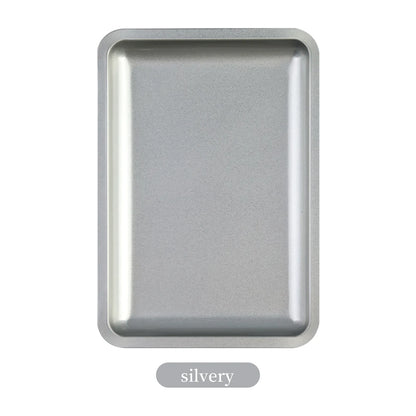 1PC Square Stainless Steel Cosmetic Storage Tray Nail Art Manicure Plate Tweezers Clippers Pens Container False Nails Dish Tools