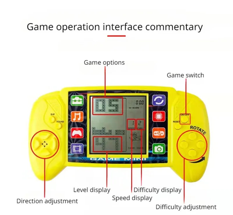 Portable Handheld Game Console BRICK GAME Handheld Players Nostalgic Educational Toys Pocket 4 Colors Classic Childhood Gift