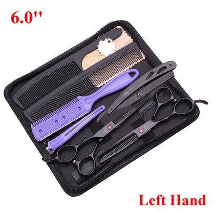 6.0'' Left Hand Professional Hairdressing Hair Scissors Cutting Shears Thinning Salon Barber Home Japan Steel Dropshipping A8001