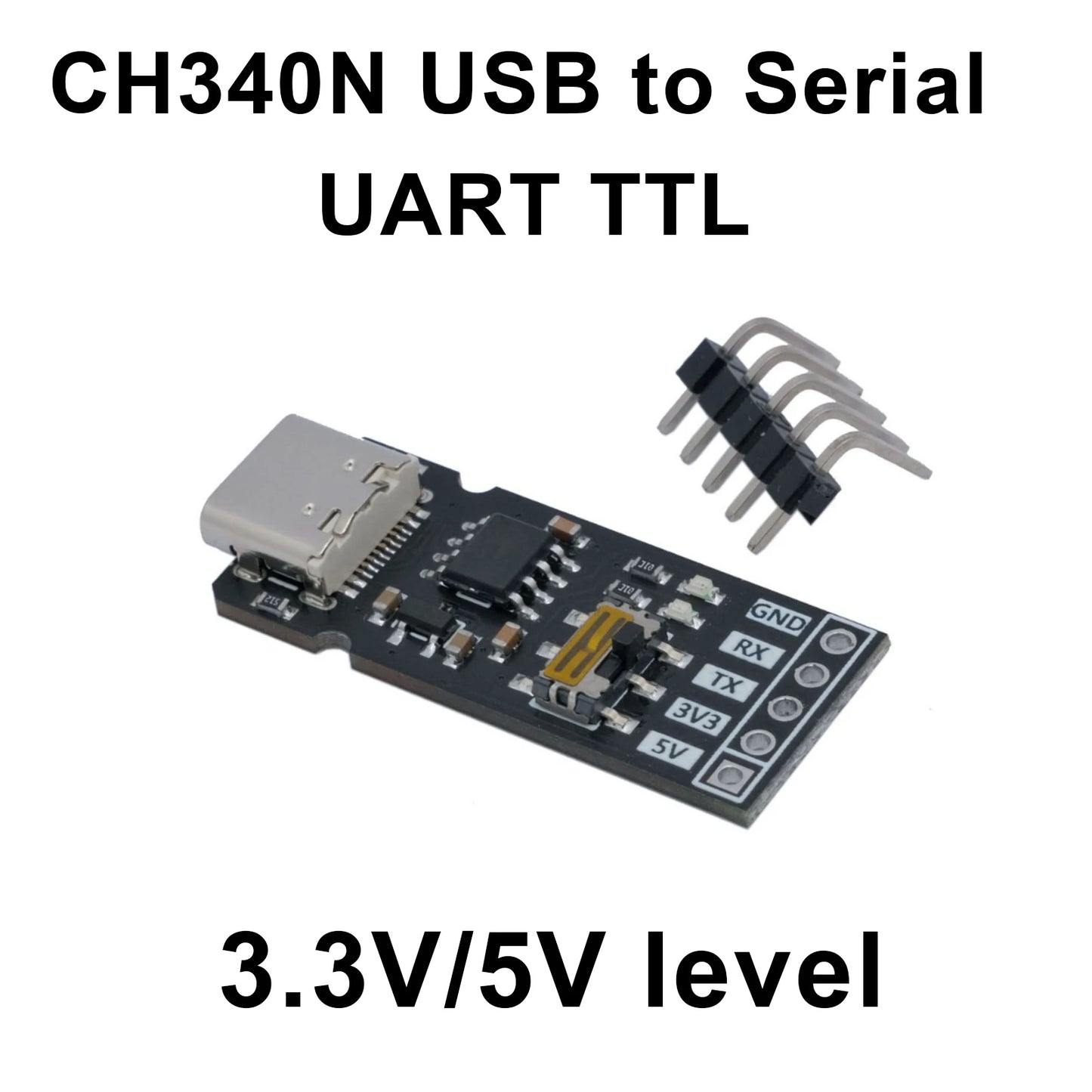 CH340N TYPE-C USB To UART TTL / USB TO Serial Port Communication Module 3.3V 5V Level RX/TX Download Debugging Tools Brush Line