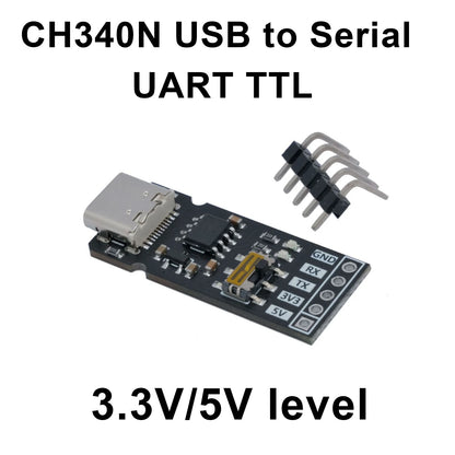 CH340N TYPE-C USB To UART TTL / USB TO Serial Port Communication Module 3.3V 5V Level RX/TX Download Debugging Tools Brush Line