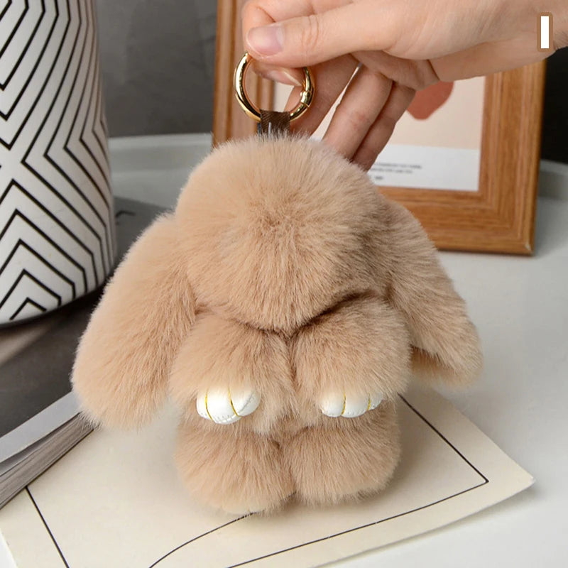 15cm Gifts Rabbit Fur Keychain Women Bag Car Key chain Pendant Decoration Jewelry Bags Hangings Accessories