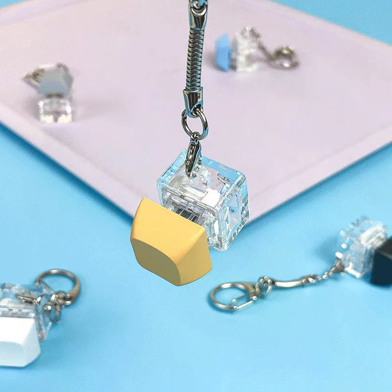 Decompression Keychain Mechanical Keyboard Button Keyring Fingertip Key Cap Pendant Antistress Toy