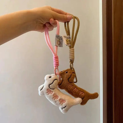 Cartoon Animal Dog Dachshund Plush Keychain Puppy Stuffed Keyring Cute Key Holder Pendant Bag Hanging Decoration Gift