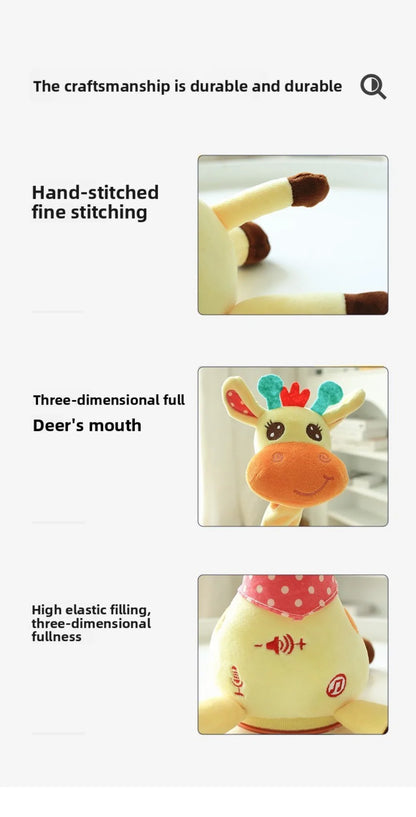 Repeating What You Say Dancing Talking Giraffe Toy with 10 Songs Plush Swaying Dancing Giraffe Adjustable Volume Glowing