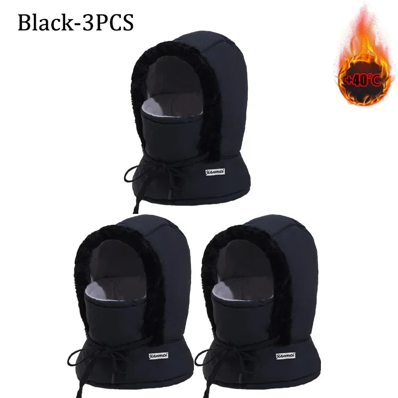 Cold Weather Thermal Balaclava Scarf Winter Windproof Hood Hat Plush Neck Warmer Ski Face Mask for Outdoor Activities