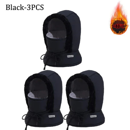 Cold Weather Thermal Balaclava Scarf Winter Windproof Hood Hat Plush Neck Warmer Ski Face Mask for Outdoor Activities