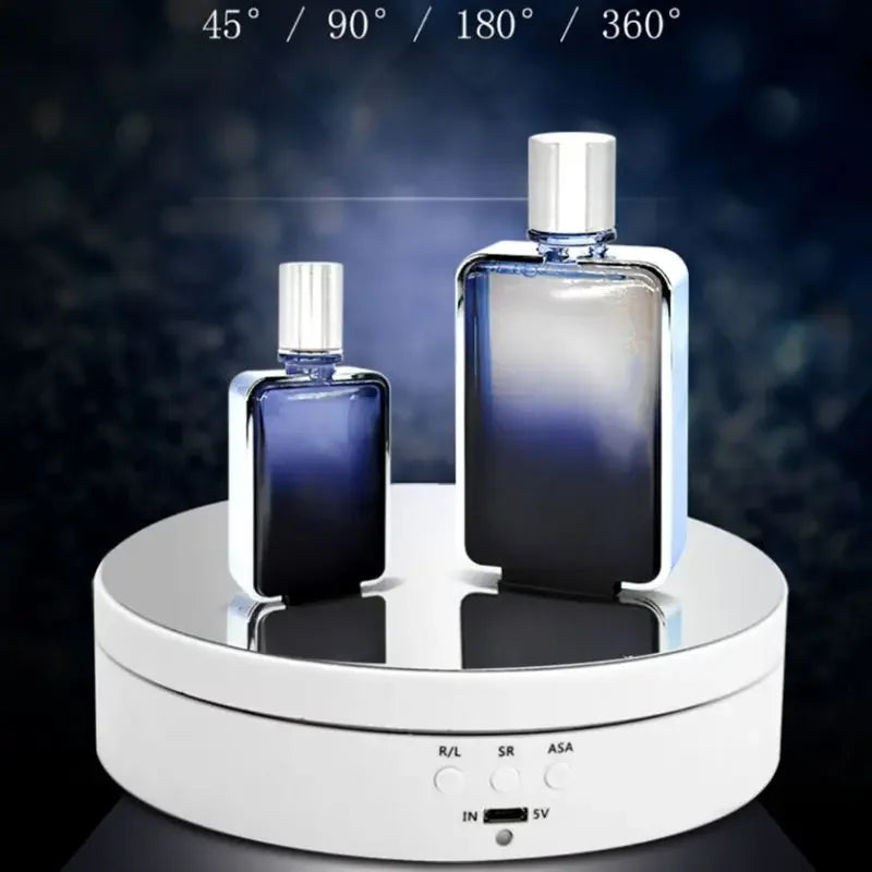 3 Speeds Electric Rotating Display Stand Mirror 360 Degree Turntable Jewelry Holder Battery/USB Power for Photography Shooting