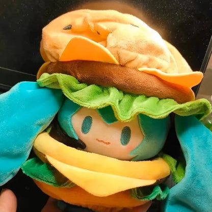 Hatsune Miku Kawaii Q Version Figure Doll Cute Hamburg Doll Clothes Anime Peripheral Bag Pendant Toy Soft Ornament Toys Gifts