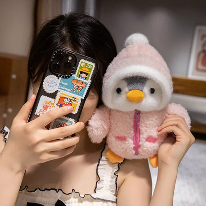 New Cute Penguin Plush Toy Baby Comforting Sleep Doll Fluffy Penguin Wearing Clothes Hats Stuffed Animal Pillow Birthday Gifts