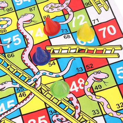 1Set Snake Ladder Educational Kids Children Toys Interesting Board Game Set Portable Flying Chess Board Family Board Game