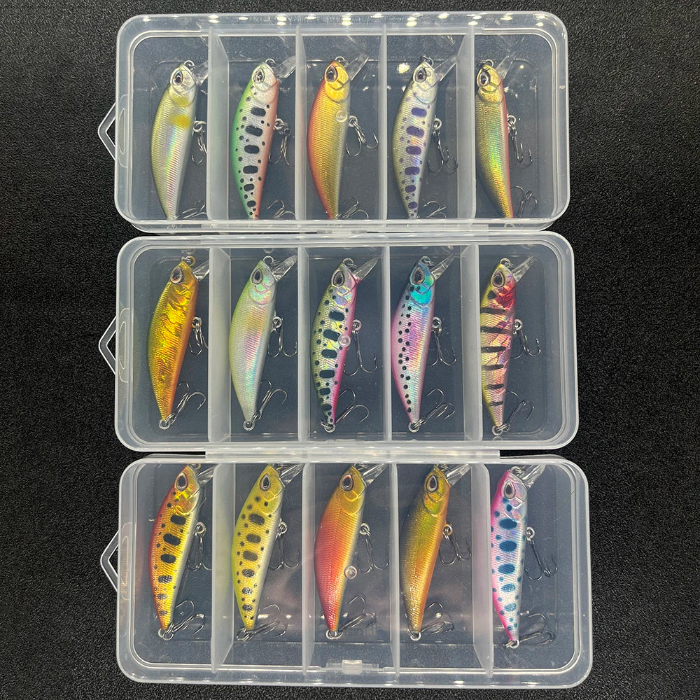 5Pcs/Box Fishing Lure Micro Minnow Wobbler Sinking Artificial Hard Bait Jerkbait Small Stream Decoy For Trout Bass Carp
