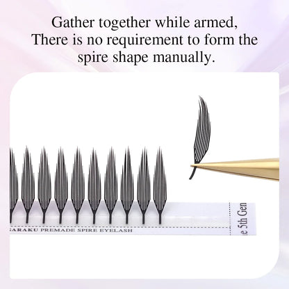 NAGARAKU Premade Spire Eyelash Manga Wing Eyelashes Anime Light Plume Fluttering Eyelash Extensions Comic Spike Wet Set Lashes