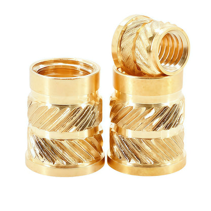 Brass Heat Insert Nut M2 M3 M4 M5 M6 M8 Hot Melt Flange Thread Knurled T-type Copper 3D Printing Injection Embedment Molding Nut