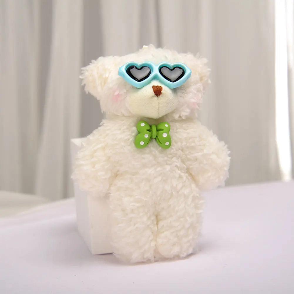 12cm Cute Bear Plush Keyring Pendant Soft Stuffed Plush Keychain Toy Backpack Pendant Birthday Gifts for Children