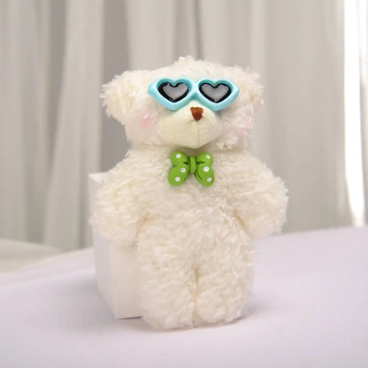12cm Cute Bear Plush Keyring Pendant Soft Stuffed Plush Keychain Toy Backpack Pendant Birthday Gifts for Children