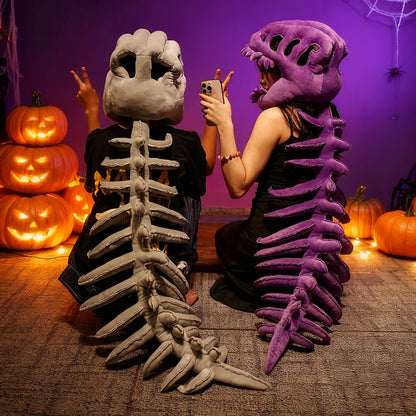 Realistic Dinosaur Skeleton Costume Set Funny Headgear Cosply Dress up Clothing Plush Toys Creative Gifts