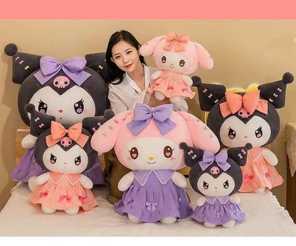 30cm Sanlio Purple Dress Kuromi Stuffed Plush Toy Cute Anime Surrounding Melody Plush Doll Gift for Girlfriend's Birthday