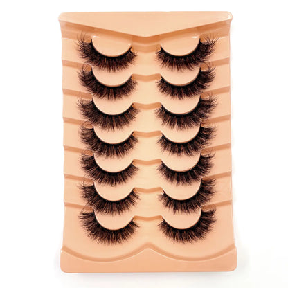 New 7 pairs of thick, 3D simulation mink fur fake eyelashesshort, dramatic fake eyelashes  wholesale full line fake eyelash make