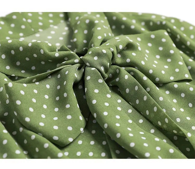 Spring Autumn New Shawl Collar Long Sleeve Blouse Women Bow Polka Dot Printing Cardigan Fashion Elegant Thin Style Shirt