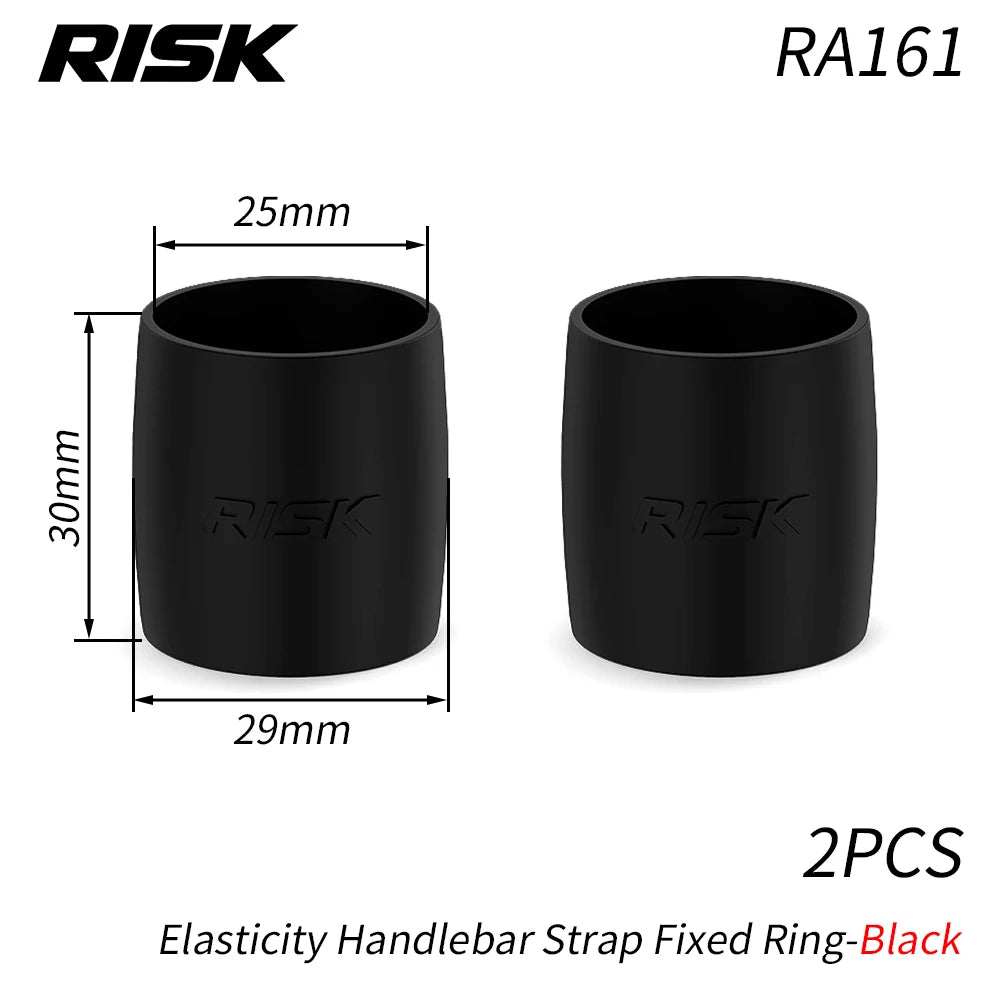 Risk 1 Pair Road Bicycle Elasticity Handlebar Strap Fixed Ring Bending Handle Silicone Elastic Strap Fixing  Anti-Slip Sleeve