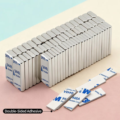 Powerful Neodymium Magnet With double-sided adhesive N35 NdfeB Permanent Magnetic imanes Block Super Strong Fridge Magnets