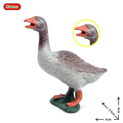 Oenux Poultry Model Simulation Goose Swan Gaggle Duck Flock Action Figures Farm Animals Figurine Miniature Education Kids Toy