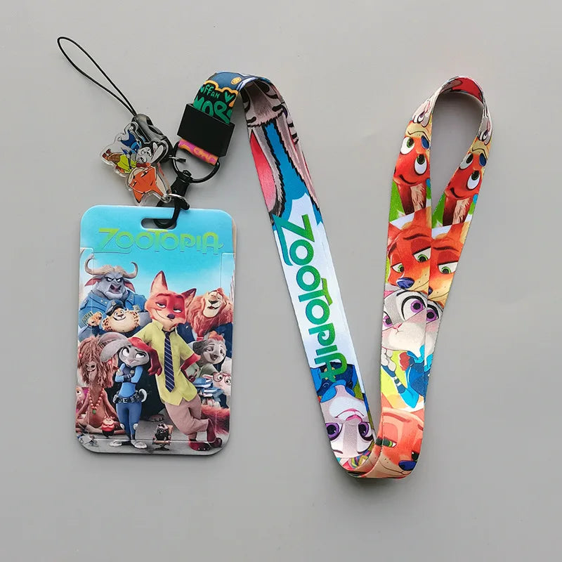 Hot Disney Anime Zootopia 2 Lanyard Card student Judy Nick cute card Bus Card holder certificate lanyard cartoon keychain  Gifts