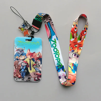Hot Disney Anime Zootopia 2 Lanyard Card student Judy Nick cute card Bus Card holder certificate lanyard cartoon keychain  Gifts