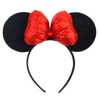 2023 New Cute Performance Party Headband Mickey Minnie Headband Mickey Mouse Bow DY Black Ear Headband Christmas HairAccessories