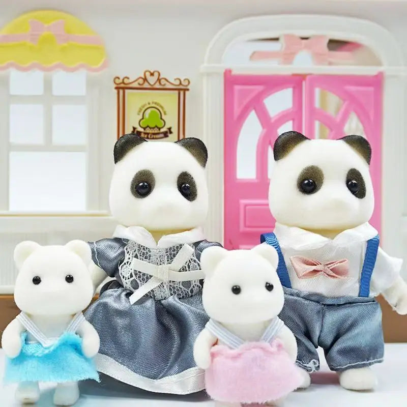 Simulation Forest Rabbit Family DIY Playset Mini Rabbit Bear Figure Toy Dolls Kids Gifts