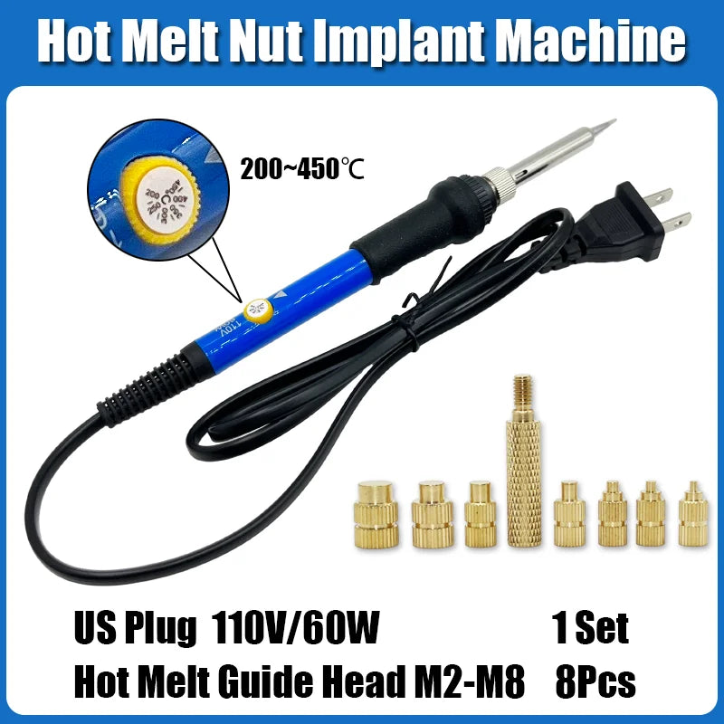 Heat Set Thread Brass Insert Nut and Bolt M2 M3 M4 Soldering Iron Tip Copper Insertion Nut Machine Screw Kit Inserts 3d Printer