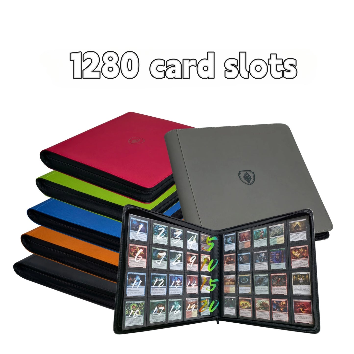 1280+ Cards 20 Pocket Card Binder Collector Card Album - Pages Compatible for Game Cards, Sports Cards and other cards