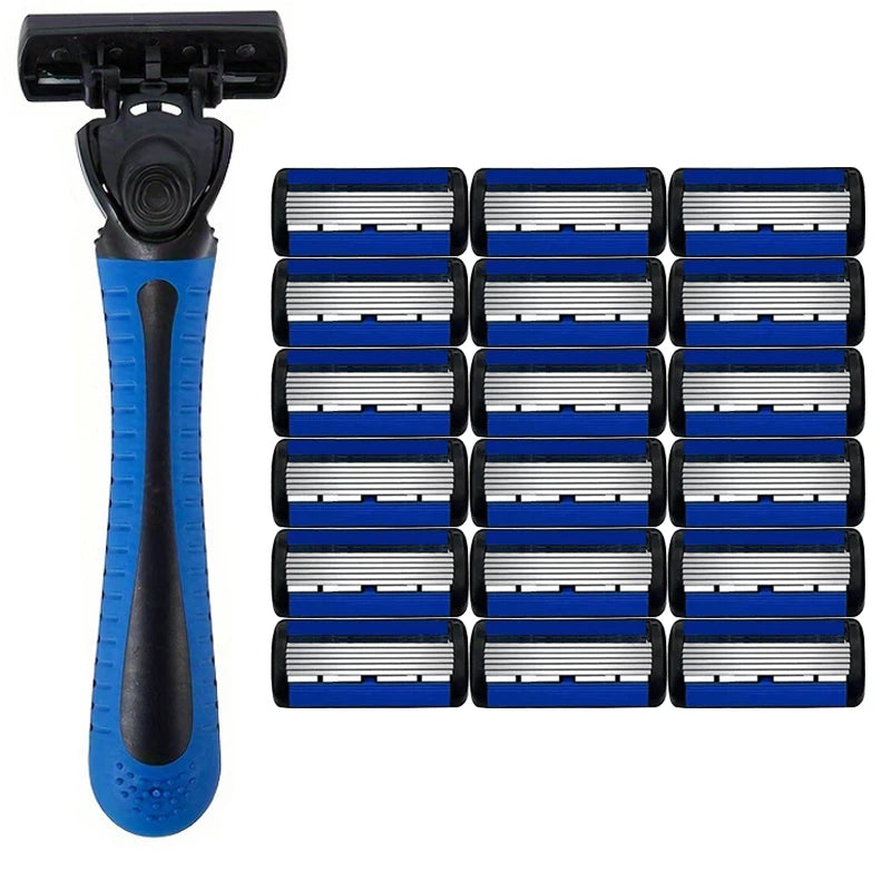 1pcs Safety Blade Razor, 6-Layers Manual Safety Razor, Washable Stainless Steel Streamline Blade For Travel Home Use