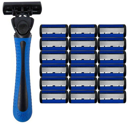 1pcs Safety Blade Razor, 6-Layers Manual Safety Razor, Washable Stainless Steel Streamline Blade For Travel Home Use