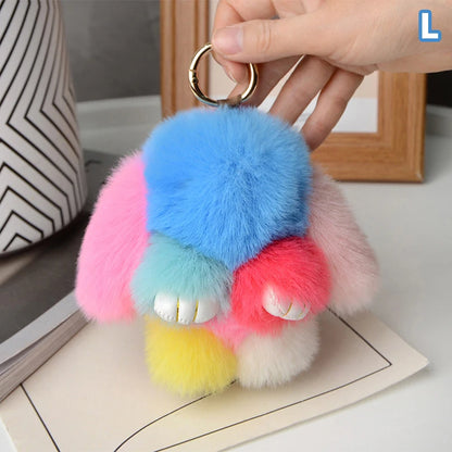 15cm Gifts Rabbit Fur Keychain Women Bag Car Key chain Pendant Decoration Jewelry Bags Hangings Accessories