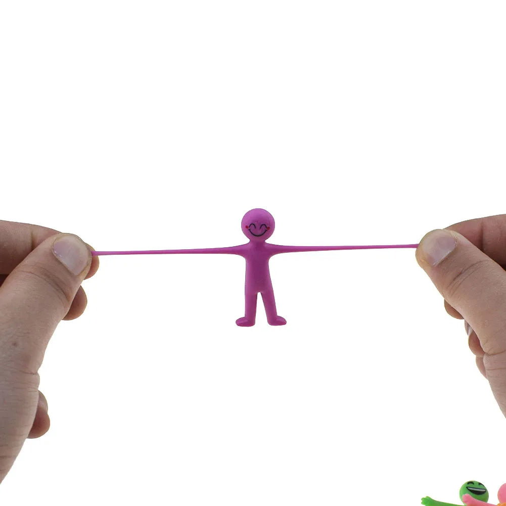 10Pcs Novelty Stretchy Stretch Toy Cute Colorful Yellow Stress Relief Stretchy Fidget Gifts TPR Soft Plastic Creative Doll Toy