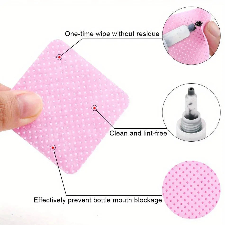 20/600Pcs Lint-Free Nail Wipes Gel Cleansing Tissues Aluminum-Free Nail Polish Remover Pads for NaiArt Beauty Cleaning Care Tool