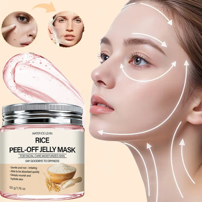 Rice Peel-Off Jelly Mask Deep Hydration Nourishment. Gentle Quick Absorb. Say Goodbye Dryness. Watericelevin 50g.