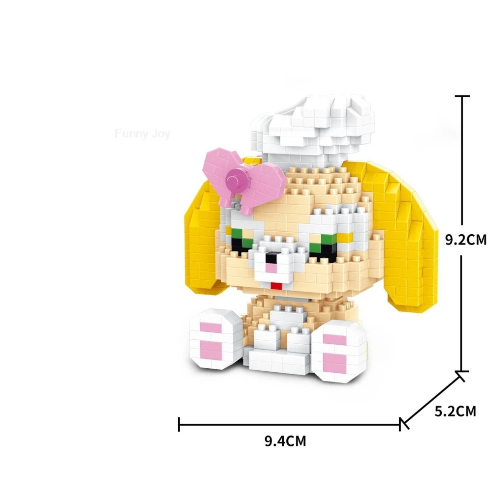 Cartoon Anime Hello Kitty Blocks Kuromi My Melody Cinnamoroll Mouse Building Blocks Doll Toy Kids Birthday Gift