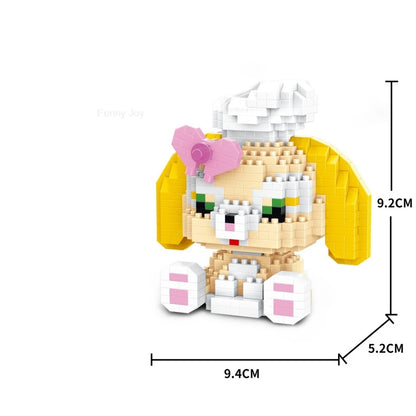 Cartoon Anime Hello Kitty Blocks Kuromi My Melody Cinnamoroll Mouse Building Blocks Doll Toy Kids Birthday Gift