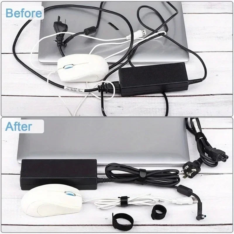 10-100pcsReleasable Cable Organizer Ties Mouse Earphones Wire Management Nylon Cable Ties Reusable Loop Hoop Tape Straps Tie