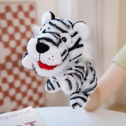 Cartoon Animal Hand Puppet Parent-child Game Doll Husky Fox Bear Dog Pig Tiger Lion  Appease Toys Birthday Gifts For Children ﻿