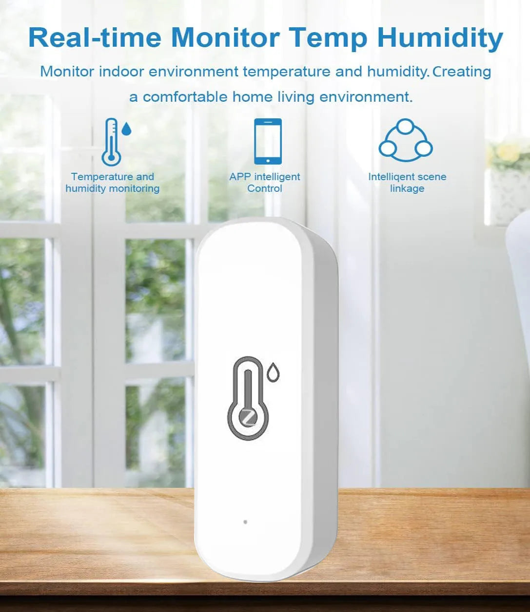 Tuya Zigbee3.0 Temperature and Humidity Sensor Thermometer Hygrometer APP Remote Alarm Works with Smart Life Alexa Google Alice