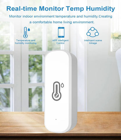 Tuya Zigbee3.0 Temperature and Humidity Sensor Thermometer Hygrometer APP Remote Alarm Works with Smart Life Alexa Google Alice