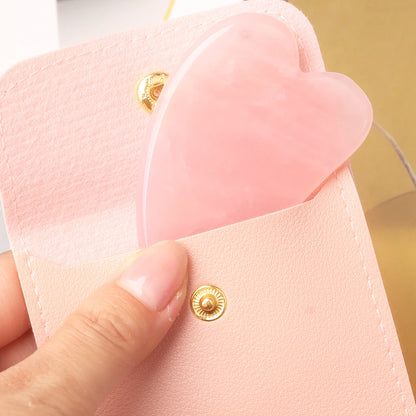 Natural Stone GuaSha Tool Jade Facial Beauty Rose Quartz Scraping Crystal Massager Firm Skin Face Gua Sha SPA